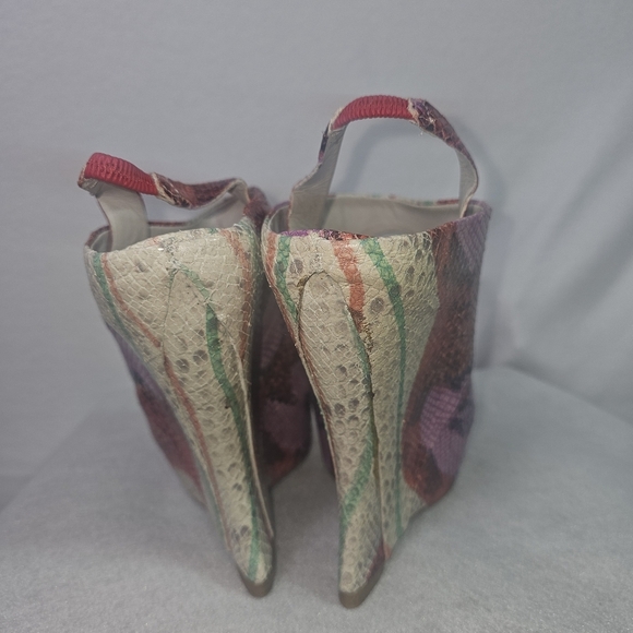 Alice+Olivia Multicolor Animal Print Womens Wedged Sandals Sz 8.5 Festive,Party - Picture 6 of 11